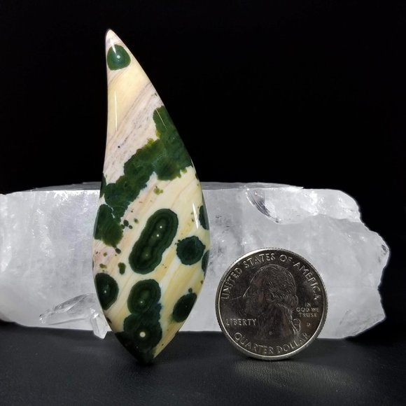 Extra Large Marovato Ocean Jasper Cabochon * 70.08 x 24.87 x 7.41mm  * Old stock - Picture 3 of 11